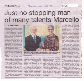 Newspaper Clipping, Simon Garner, Just no stopping man of many talents Marcello, by Simon Garner, 2017_11