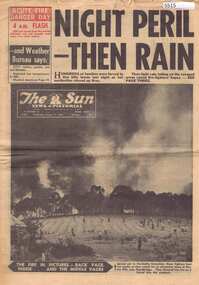 Newspaper, Sun News Pictorial, Diamond Valley Bushfires - Night Then Rain - Sun News Pictorial 17 January 1962, 17/01/1962
