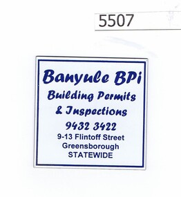 Refrigerator magnet, Banyule BPI, 2000c