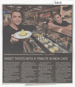 Newspaper Clipping, Diamond Valley Leader, Sweet Tastes with a tribute in new Cafe, 28/02/2018