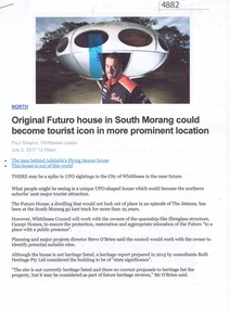 Article - Website, Paul Shapiro, Original Futuro house in South Morang, by Paul Shapiro, 02/07/2017