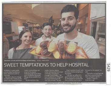 Newspaper Clipping, Diamond Valley Leader, Sweet Temptations to  help hospital, 28/03/2018