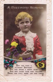 Birthday Card - Digital Image, To Frank from Gwen and George, 1940s