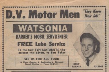 Advertisement - Digital image, Diamond Valley News, D.V. Motor Men 1970, 03/03/1970