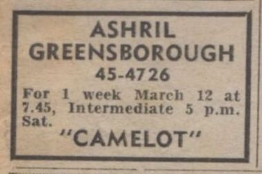 Advertisement - Digital image, Diamond Valley News, Ashril [Theatre] 1970, 03/03/1970
