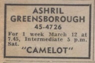 Advertisement - Digital image, Ashril [Theatre] 1970, 03/03/1970