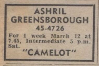 Advertisement - Digital image, Diamond Valley News, Ashril [Theatre] 1970, 03/03/1970