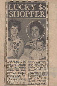 Newspaper Clipping - Digital Image, Lucky shopper, Northland 1970, 03/03/1970