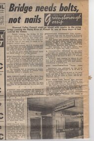Newspaper Clipping - Digital Image, Bridge needs bolts not nails 1970, 03/03/1970