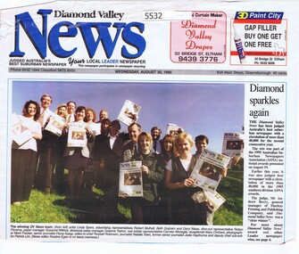 Newspaper Clipping, Diamond Valley News, Diamond sparkles again, 30/08/1995