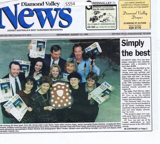 Newspaper Clipping, Diamond Valley News, Simply the best, 31/08/1994