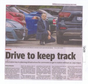 Newspaper Clipping, Diamond Valley Leader, Drive to keep track, 02/05/2018