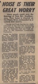 Newspaper Clipping - Digital Image, Noise is their great worry, 21/08/1973