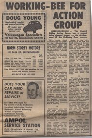 Newspaper Clipping - Digital Image, Working bee for action group, 21/08/1973