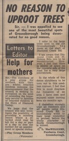 Newspaper Clipping - Digital Image, No reason to uproot trees, 21/08/1973
