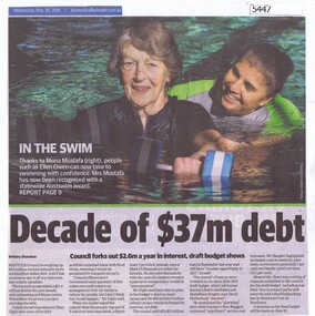 Newspaper Clipping, Diamond Valley Leader, Decade of $37m debt, 30/05/2018