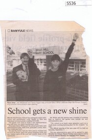 Newspaper Clipping, School gets a new shine 1990, Briar Hill Primary School BH4341, 1990s