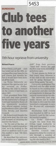 Newspaper Clipping, Diamond Valley Leader, Club tees to another five years, 12/06/2018