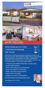 Advertising Leaflet, 21 Doris Street Greensborough, 05/05/2018