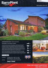 Advertising Leaflet, 2 Glenwood Drive Greensborough, 23/08/2013