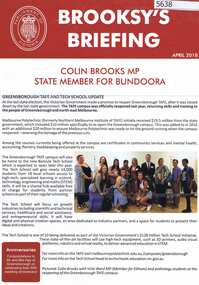 Leaflet, Brooksy's briefing April 2018, 2018_04