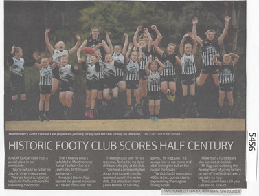 Newspaper Clipping, Historic Footy Club scores half century, 20/06/2018
