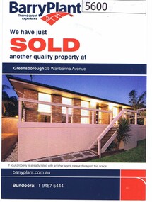 Advertising Leaflet, 25 Wanbanna Avenue Greensborough, 30/05/2012