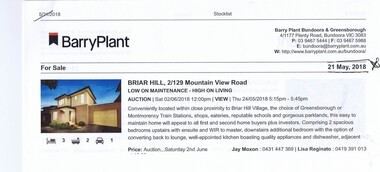 Advertising Leaflet, 2/129 Mountainview Road Briar Hill, 29/06/2018