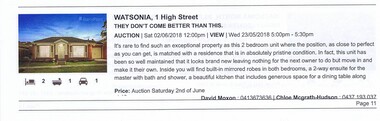 Advertising Leaflet, 1 High Street Watsonia, 02/06/2018