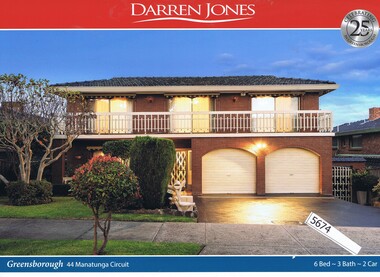 Advertising Leaflet, Darren Jones, 44 Manatunga Circuit Greensborough, 01/07/2017