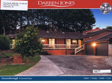 Advertising Leaflet, Darren Jones, 9 Carmel Close Greensborough, 14/03/2018