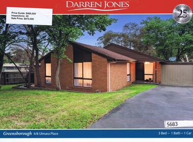 Advertising Leaflet, Darren Jones, 4/8 Ulmara Place Greensborough, 02/12/2017