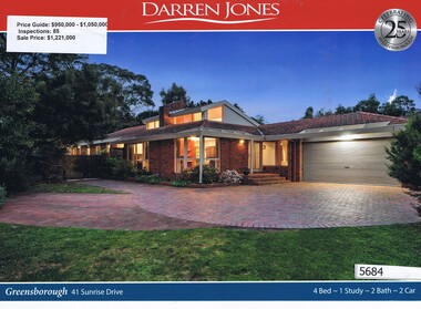 Advertising Leaflet, Darren Jones, 41 Sunrise Drive Greensborough, 18/11/2017