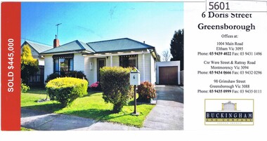 Advertising Leaflet, 6 Doris Street Greensborough, 08/10/2011