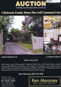 Advertising Leaflet, 27 Doris Street Greensborough, 22/10/2011