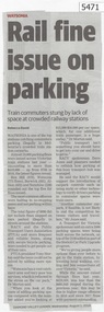 Newspaper Clipping, Diamond Valley Leader, Rail fine issue on parking, 01/08/2018
