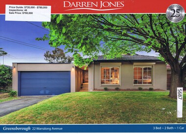 Advertising Leaflet, Darren Jones, 22 Warralong Avenue Greensborough, 02/12/2017