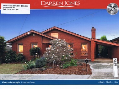 Advertising Leaflet, Darren Jones, 7 London Court Greensborough, 19/08/2017