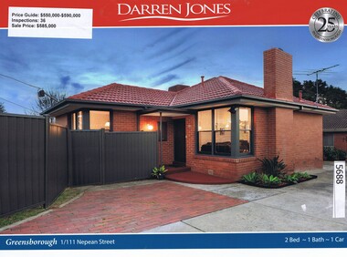 Advertising Leaflet, Darren Jones, 1/111 Nepean Street Greensborough, 15/07/2017