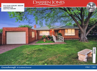Advertising Leaflet, Darren Jones, 34 Scotland Avenue Greensborough, 09/12/2017