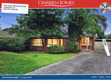 Advertising Leaflet, Darren Jones, 4 Lodge Street Greensborough, 02/12/2017