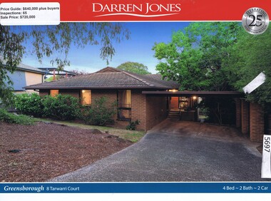 Advertising Leaflet, Darren Jones, 8 Tarwarri Court Greensborough, 04/04/2017