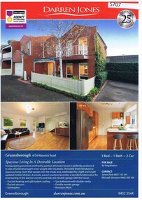 Advertising Leaflet, Darren Jones, 4/54 Warwick Road Greensborough, 25/07/2018