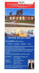 Advertising Leaflet, 6 Mine Street Greenhills, 24/11/2012