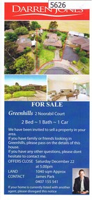 Advertising Leaflet, 2 Noorabil Court Greenhills, 15/12/2012