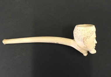 Pipe, Clay pipe with head, 1970s