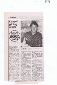 Newspaper Clipping, Diamond Valley News, King of gliding world, 01/11/1995