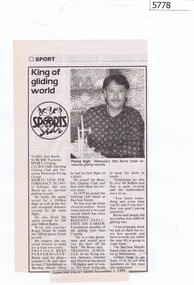 Newspaper Clipping, Diamond Valley News, King of gliding world, 01/11/1995