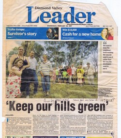 Newspaper Clipping - Digital Image, Greenhills 'Keep our Hills Green', 28/02/2007
