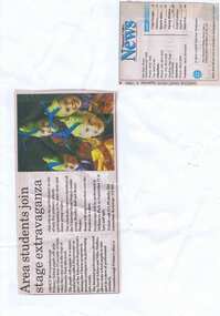 Newspaper Clipping - Digital Image, Area students join stage extravaganza [Greensborough Primary School Gr2062], 08/09/1999